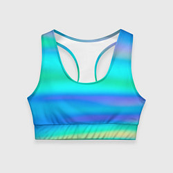 Топик спортивный женский Неоновые мягкие полосы через матовое стекло, цвет: 3D-принт