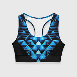 Топик спортивный женский Синие абстрактные ромбики, цвет: 3D-принт