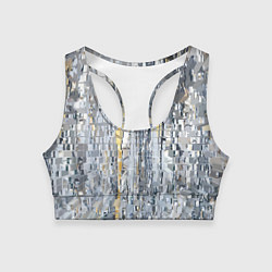 Топик спортивный женский Серебряные блоки, цвет: 3D-принт