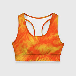 Топик спортивный женский Солнечный огонь абстракция, цвет: 3D-принт