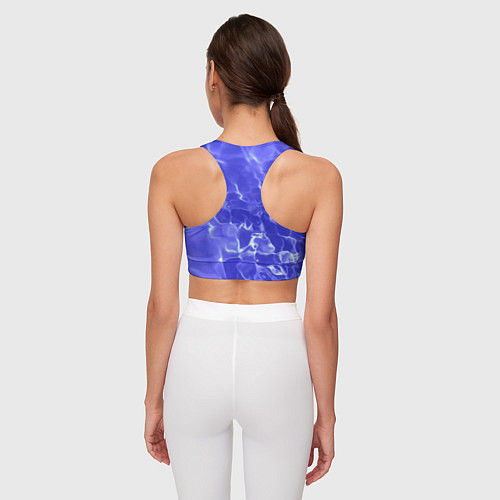 Женский спортивный топ Синяя вода текстура / 3D-принт – фото 4