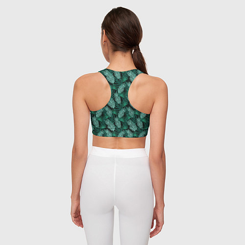 Женский спортивный топ Паттерн тропические листья / 3D-принт – фото 4