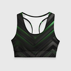Женский спортивный топ Зеленые яркие абстрактные вставки спортивный стиль