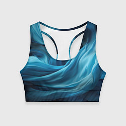 Женский спортивный топ Синяя абстрактная волнистая ткань