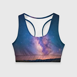 Топик спортивный женский Млечный путь ночью, цвет: 3D-принт