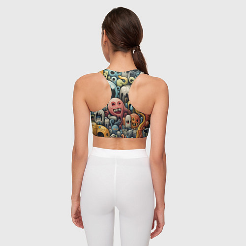 Женский спортивный топ Странная абстракция / 3D-принт – фото 4