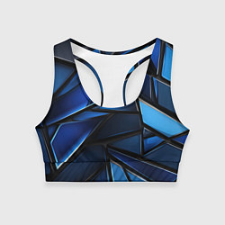 Топик спортивный женский Синие объемные геометрические объекты, цвет: 3D-принт