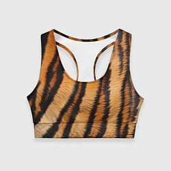Топик спортивный женский Тигровая шкура, цвет: 3D-принт
