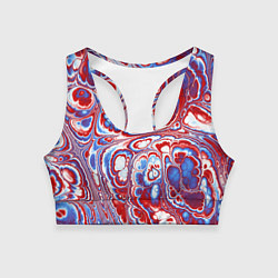 Топик спортивный женский Абстрактный разноцветный паттерн, цвет: 3D-принт