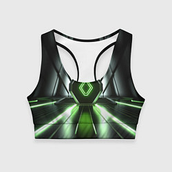 Топик спортивный женский Зеленый луч, цвет: 3D-принт