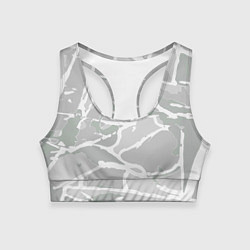 Топик спортивный женский Серо-белая геометрия, цвет: 3D-принт