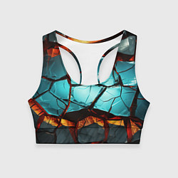 Топик спортивный женский Абстрактные камни разломленные, цвет: 3D-принт