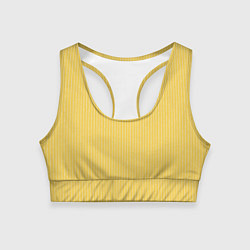Топик спортивный женский Жёлтый в белую полоску, цвет: 3D-принт