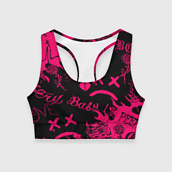 Топик спортивный женский Lil peep pink steel rap, цвет: 3D-принт