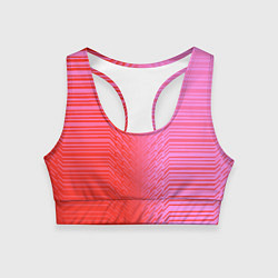 Топик спортивный женский Красные градиентные линии, цвет: 3D-принт