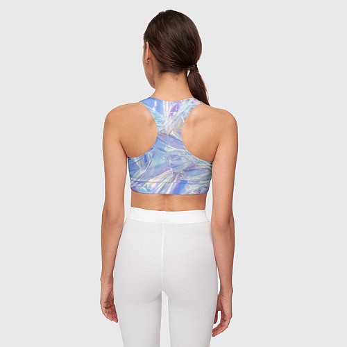 Женский спортивный топ Эффект голографии с пластиковой лентой / 3D-принт – фото 4