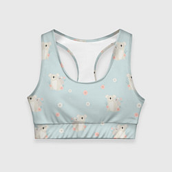 Женский спортивный топ Коалы и цветы