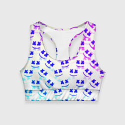 Женский спортивный топ Marshmello pattern neon