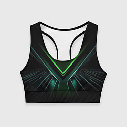 Женский спортивный топ Green and black abstract style