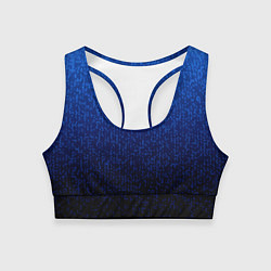 Топик спортивный женский Градиент мелкая мозаика сине-чёрный, цвет: 3D-принт