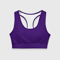 Топик спортивный женский Яркий фиолетовый в полоску, цвет: 3D-принт