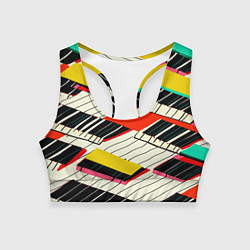 Топик спортивный женский Пианинка, цвет: 3D-принт