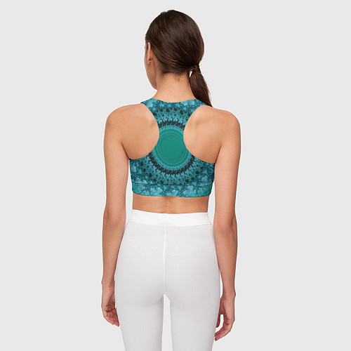 Женский спортивный топ Круговой фрактал / 3D-принт – фото 4