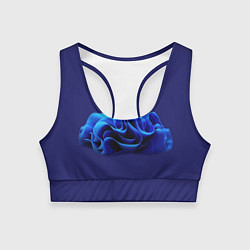Топик спортивный женский Синие воланы графика, цвет: 3D-принт