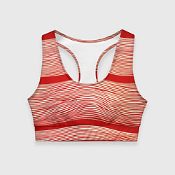 Топик спортивный женский В красную полосочку, цвет: 3D-принт