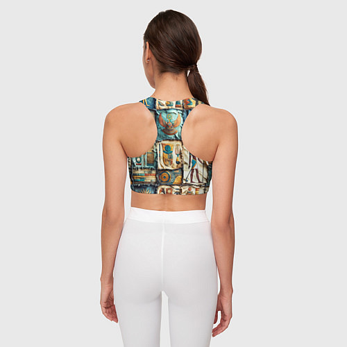 Женский спортивный топ Пэчворк из Египта / 3D-принт – фото 4