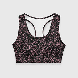 Топик спортивный женский Чёрный с мелкими розовыми брызгами, цвет: 3D-принт