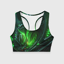 Женский спортивный топ Кислотная зеленая яркая неоновая абстракция