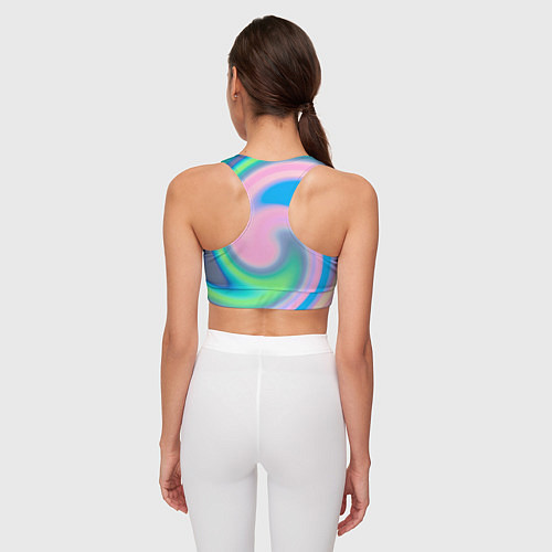 Женский спортивный топ Абстрактный разноцветный круговорот / 3D-принт – фото 4