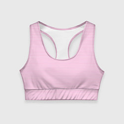 Топик спортивный женский Светлый розовый в белую полоску, цвет: 3D-принт