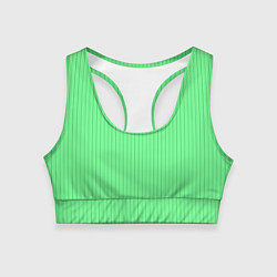Топик спортивный женский Райский зелёный полосатый, цвет: 3D-принт