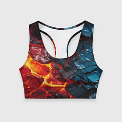Топик спортивный женский Темная огненная плитка, цвет: 3D-принт