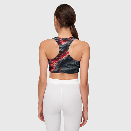 Женский спортивный топ Раскаленная лава на горных камнях / 3D-принт – фото 4