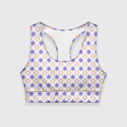 Топик спортивный женский Красивый узор цветочки, цвет: 3D-принт