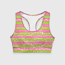 Топик спортивный женский Summer pattern, цвет: 3D-принт