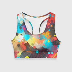 Топик спортивный женский Акварельная абстракция - нейросеть, цвет: 3D-принт