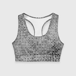 Топик спортивный женский Серый текстурированный кубики, цвет: 3D-принт