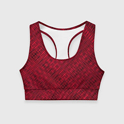 Топик спортивный женский Тёмно-красный однотонный текстурированный, цвет: 3D-принт