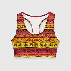 Топик спортивный женский Африканские этнический орнамент, цвет: 3D-принт