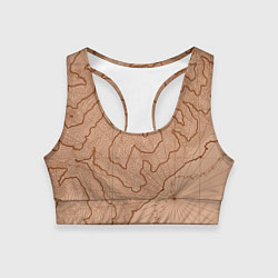 Женский спортивный топ Старая карта неизвестного мира