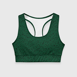 Топик спортивный женский Тёмный зелёный мелкими пятнами, цвет: 3D-принт