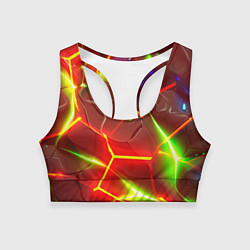 Женский спортивный топ Неоновые красные плиты с ярким светом