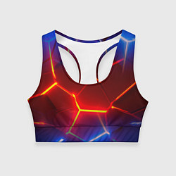 Женский спортивный топ Светящиеся лавой неоновые плиты в разломе