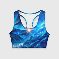 Женский спортивный топ Синяя объемная абстракция со вспышкой