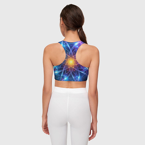 Женский спортивный топ Космический закрученный узор-лотос: энергия вселен / 3D-принт – фото 4