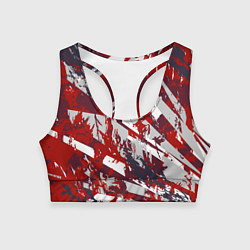 Женский спортивный топ Геометрическая абстракция линии на красном